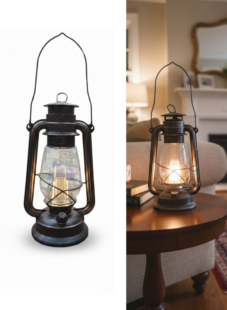 بريميم مصباح فانوس رمضاني بتصميم كلاسيكي لتزيين المنزل والطاولة - Image 1